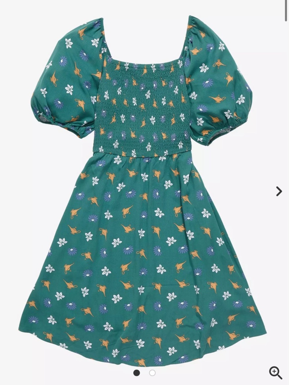 Her Universe Disney Aladdin Icons Allover Print Smocked Dress Size Large